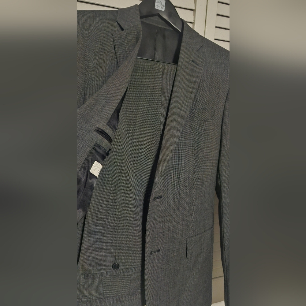 Versace Gray Textured Suit for Business Elegance